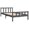 Cadre de lit sans matelas gris bois massif 100x200 cm 