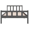 Cadre de lit sans matelas gris bois massif 100x200 cm 