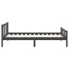 Cadre de lit sans matelas gris bois massif 100x200 cm 