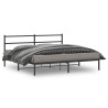 Cadre de lit métal sans matelas avec tête de lit noir 193x203cm 