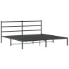 Cadre de lit métal sans matelas avec tête de lit noir 193x203cm 