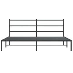 Cadre de lit métal sans matelas avec tête de lit noir 193x203cm 