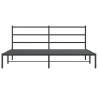 Cadre de lit métal sans matelas avec tête de lit noir 193x203cm 