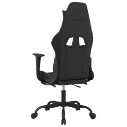 Chaise de jeu de massage avec repose-pied Noir et jaune Tissu 