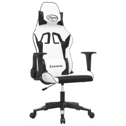 Chaise de jeu Blanc et noir Similicuir 