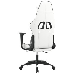 Chaise de jeu Blanc et noir Similicuir 