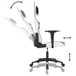Chaise de jeu Blanc et noir Similicuir 
