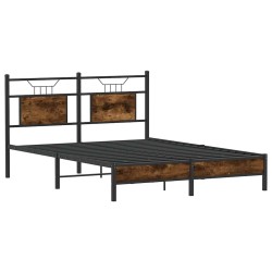 Cadre de lit sans matelas chêne fumé 137x190 cm bois ingénierie 