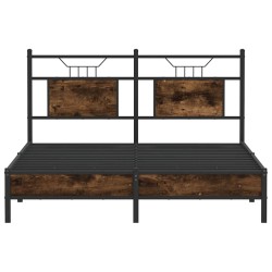 Cadre de lit sans matelas chêne fumé 137x190 cm bois ingénierie 