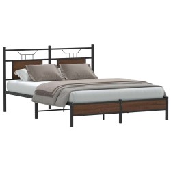 Cadre de lit sans matelas chêne marron 137x190 cm 