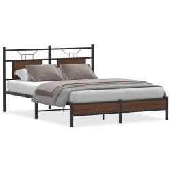 Cadre de lit sans matelas chêne marron 137x190 cm 
