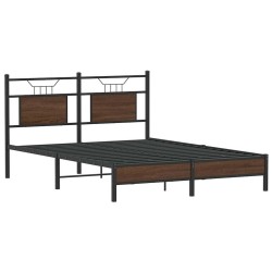 Cadre de lit sans matelas chêne marron 137x190 cm 