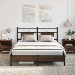 Cadre de lit sans matelas chêne marron 137x190 cm 