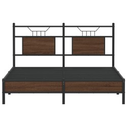 Cadre de lit sans matelas chêne marron 137x190 cm 
