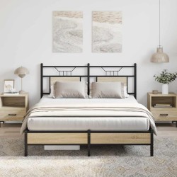 Cadre de lit sans matelas chêne sonoma 137x190 cm 