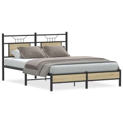 Cadre de lit sans matelas chêne sonoma 137x190 cm 