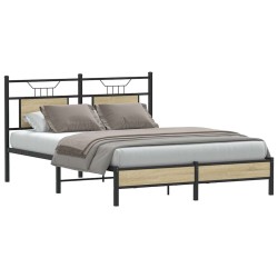 Cadre de lit sans matelas chêne sonoma 137x190 cm 