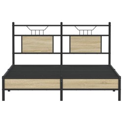 Cadre de lit sans matelas chêne sonoma 137x190 cm 