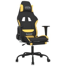 Chaise de jeu avec repose-pied Noir et jaune Tissu 