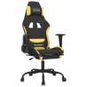 Chaise de jeu avec repose-pied Noir et jaune Tissu 