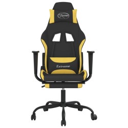 Chaise de jeu avec repose-pied Noir et jaune Tissu 