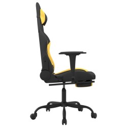 Chaise de jeu avec repose-pied Noir et jaune Tissu 