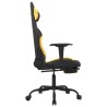 Chaise de jeu avec repose-pied Noir et jaune Tissu 