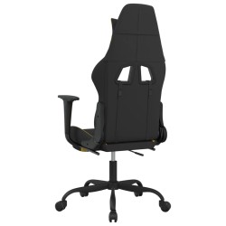 Chaise de jeu avec repose-pied Noir et jaune Tissu 