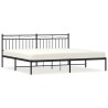 Cadre de lit métal sans matelas avec tête de lit noir 193x203cm 