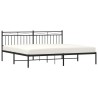 Cadre de lit métal sans matelas avec tête de lit noir 193x203cm 
