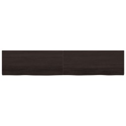 Dessus de table marron foncé bois chêne massif traité 