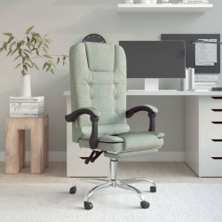 Fauteuil de massage inclinable de bureau Gris clair Velours 