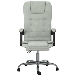 Fauteuil de massage inclinable de bureau Gris clair Velours 