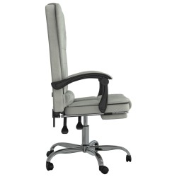 Fauteuil de massage inclinable de bureau Gris clair Velours 