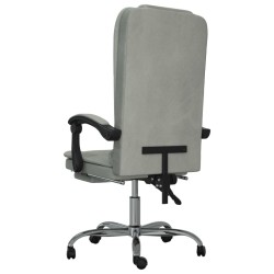 Fauteuil de massage inclinable de bureau Gris clair Velours 