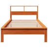 Lit bibliothèque sans matelas cire marron 75x190 cm pin massif 
