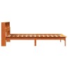 Lit bibliothèque sans matelas cire marron 75x190 cm pin massif 