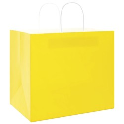 Sacs en papier 250 pcs avec poignées jaune 32x22x28 cm 