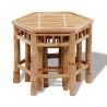 Tabourets de jardin lot de 3 bambou 