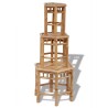 Tabourets de jardin lot de 3 bambou 