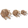 Tabourets de jardin lot de 3 bambou 