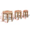 Tabourets de jardin lot de 3 bambou 