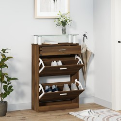 Armoire à chaussures Chêne marron 63x24x104cm Bois d'ingénierie 