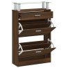 Armoire à chaussures Chêne marron 63x24x104cm Bois d'ingénierie 