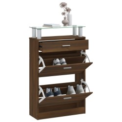 Armoire à chaussures Chêne marron 63x24x104cm Bois d'ingénierie 