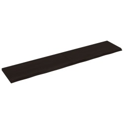Comptoir de salle de bain marron foncé bois massif traité 