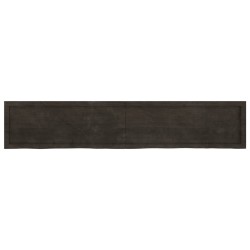 Comptoir de salle de bain marron foncé bois massif traité 