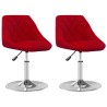 Chaises pivotantes à manger lot de 2 Rouge bordeaux Velours 