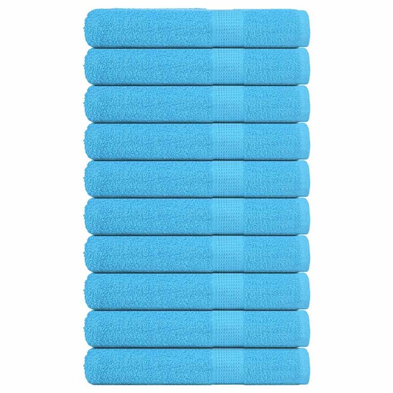 Serviettes de sauna 10pcs turquoise 80x200cm 360g/m² 100% coton 