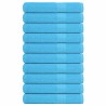 Serviettes de sauna 10pcs turquoise 80x200cm 360g/m² 100% coton 